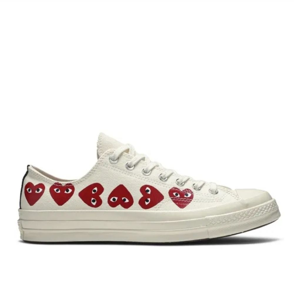 Comme Des Garons Play X Converse Chuck 70 Low Top 'Multi Heart' Sneakers, 10